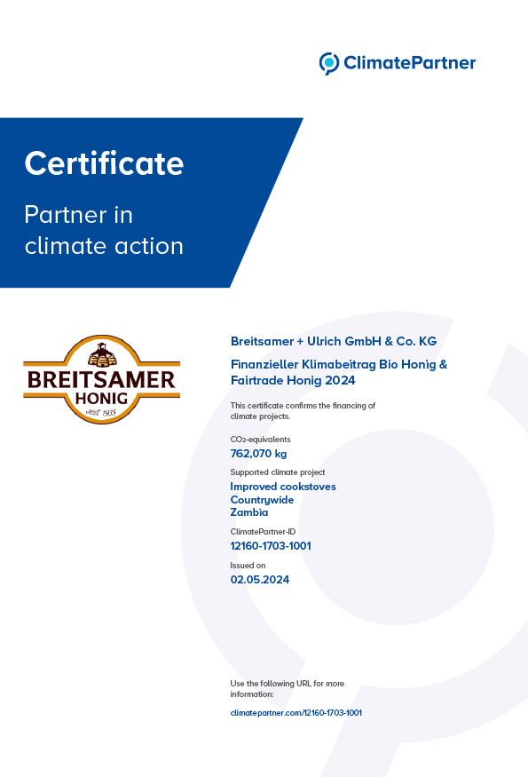 Klimaatpartnercertificaat voor Breitsamer und Ulrich GmbH & Co.KG